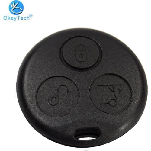 OkeyTech Key Diy Shell for Mercedes Benz MB Smart Fortwo 450 Forfour Roadste 3 Button Key Cover Replacement Fob Case No Blade