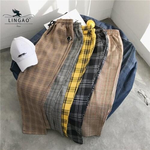 Autumn Harajuku Plaid Pants For Women’s 2021 Trousers Streetwear Female Harem Pants Ladies Loose Thin Belt Causal Pants M-5XL