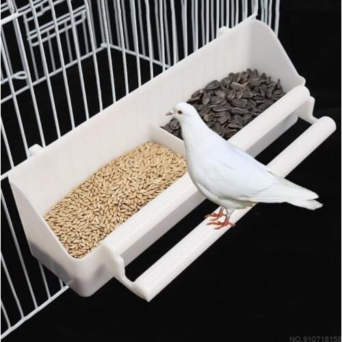 Pet Cage Plastic Food Container Parrot Birds Water Hanging Bowl Parakeet Feeder Box M02 21 Dropship