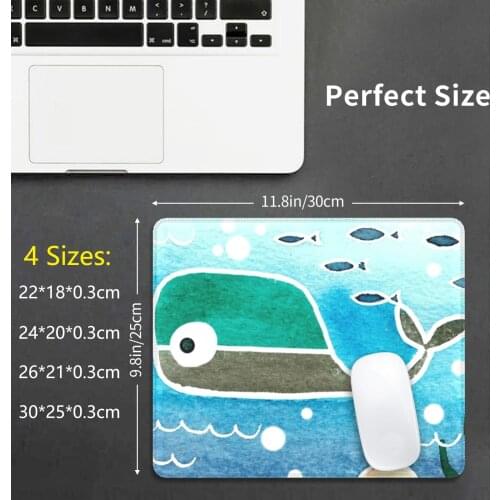 Under The Ocean Mouse Pad DIY Print Ocean Sea Marine Marine Animals Whale Crab Fish Shell Marine Fauna