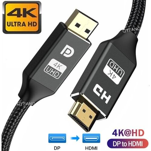 DisplayPort to HDMI Cable DP to HDMI Cable 4K@60Hz 4K@30Hz 1080P@60Hz DP 1.2 For Projector PS4 PC Laptop Display Port to HDMI
