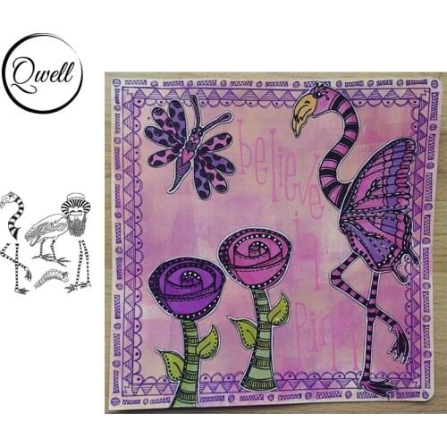 QWELL Beard Man Flamingo Caterpillar Clear Silicone Stamps DIY Scrapbooking Paper Craft Cards Album Making Template 2021 New