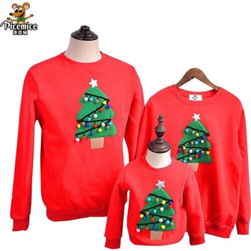 Family Matching Outfits 2020 Winter Christmas Sweater Christmas tree Children Clothing Kid shirt Polar Fleece Warm Family Clothe