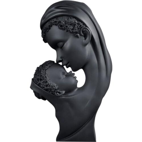 Resin Mother And Kids Statue Mothers Day Gift Figurine Desktop Sculpture