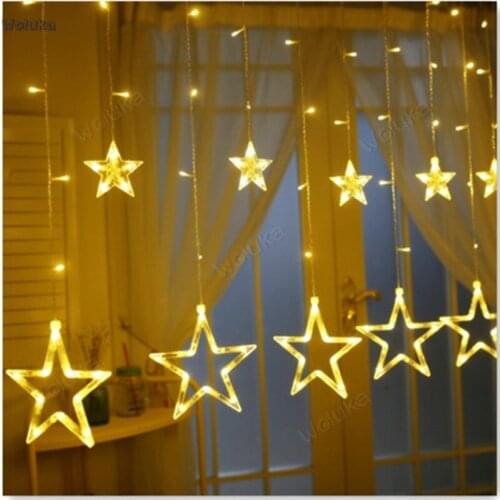 LED star lantern flashing lamp string lamp starry pentagram curtain wedding Christmas Day decoration room bedroom CD50 W02