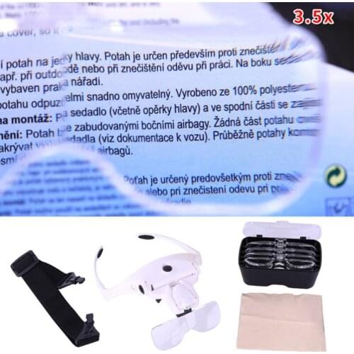 USB Rechargeable 5 Lens Magnifier Eyewear Bracket with Lights Magnifying Headset Glasses with Headband