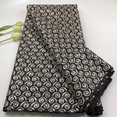 Party Q New African Lace Fabric 2021 Organza Lace Fabric French Cord Sequins Embroidery For Nigerian Party Dres