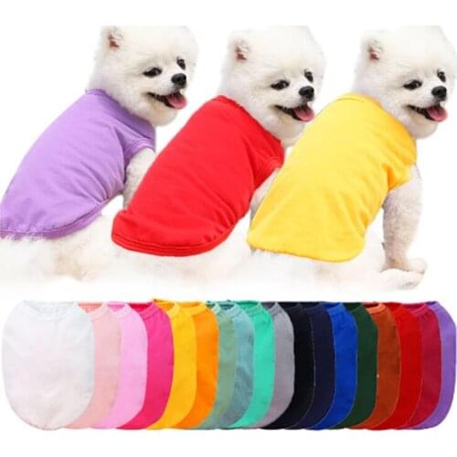 Spring Summer Pet Dog Clothes Breathable Pure Cotton Elastic Solid Color Vest for Small Medium-sized French Bulldog Dropshipping