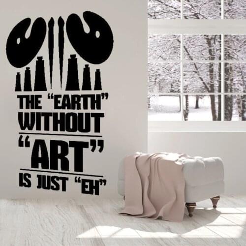 Word Cloud Wall Sticker Quotes The Earth Without Art Vinyl Decal Removable Home Decoration Accessories Creative Abstract Mural