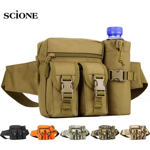 Military Tactical Waist Bag Molle Backpack Travel Bags Outdoor Camping Hiking EDC Nylon Hunting Water Bottle Tas Sports XA580WA