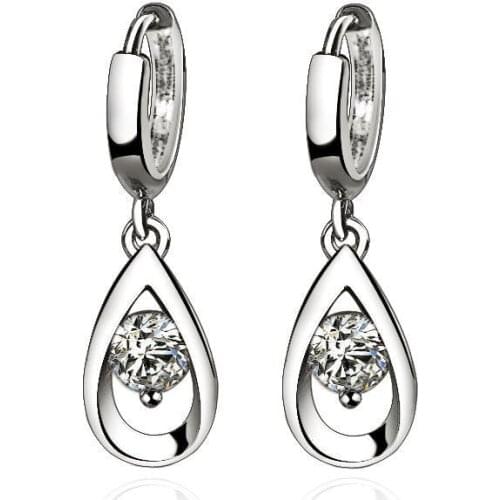 Top Quality 925 Sterling Silver Earrings For Women Jewelry Shiny Zircon Drop Earring Female Accessories Lady Birthday Gift