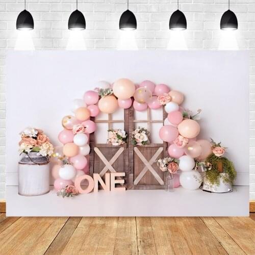 Yeele Balloon Flower Newborn Baby 1st Birthday Party Portrait Room Photography Backdrops Vinyl Background Photo Studio Photocall