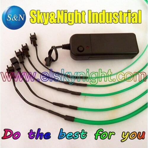 Green-EL Wire Sample (1.4/2.3/3.2/4.0/5.0mm) with One PC 3V Inverter+Free shipping