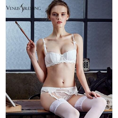 Lace Bra Women Half Cup cotton Adjustable Straps Bralettes Female Push Up Intimates Underwears Lady Girls Half thin Cup