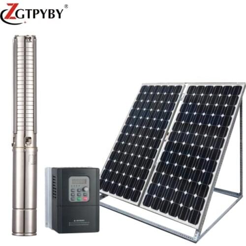 100m deep well solar water pump system for agriculture borehole panel with inverter 2hp motor