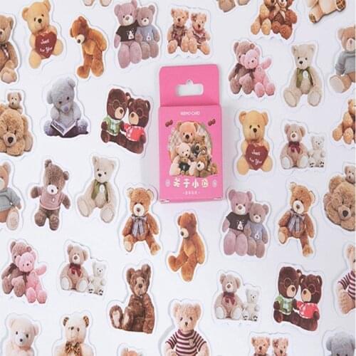 20pack wholesale Boxed Bear Stickers hand account album decoration Kawaii sticker notebook diary Scrapbooking 45mm Free shipping
