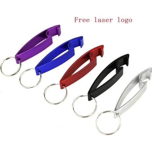 200pcs Portable Beer Bottle Opener Keychain Mini Pocket Aluminum Alloy Beverage Beer Bottle Opener Wedding Favor Gift Laser Logo