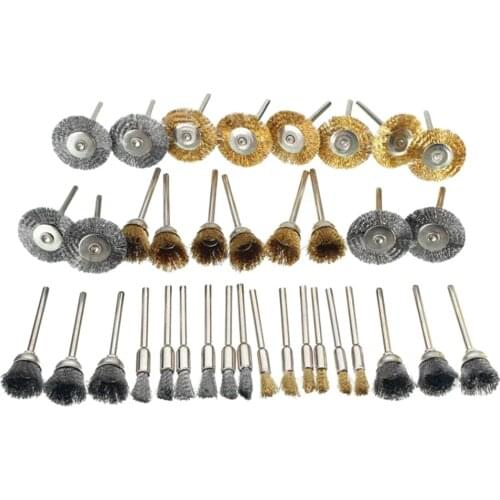3Pcs/Set 3mm Wire Brass Brush Brushes Wheel Accessories for Rotary Tools Die Grinder Totary Machine Tools