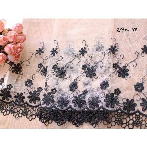 3Yards 29cm Width Beautiful Embroidery Trim Headband Hair Bow DIY Garment Accessory Sewing Mesh Lace Fabric
