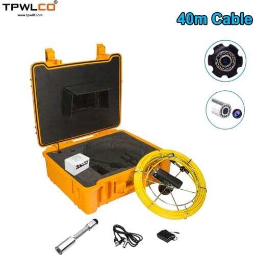7inch Color TFT LCD Screen Sewer Pipe Inspection Camera System 23MM Camera Head 40M Cable IP68 With DVR