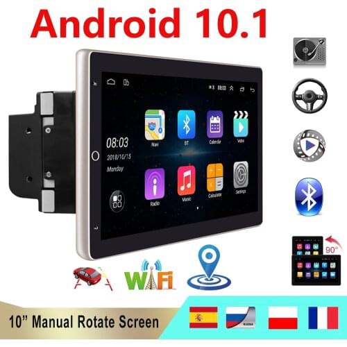 Stereo Auto Radio Android 10.1 2.5D HD Screen Car Video Player Multimedia GPS FM Navigation NO 2Din DVD Rotating vertical screen