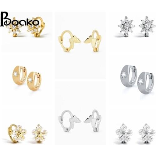 BOAKO Ins Butterfly 925 Sterling Silver Earrings For Women Hoop Earring Gold/Silver Jewelry Ear Piercing Cartilage 2021 Trend