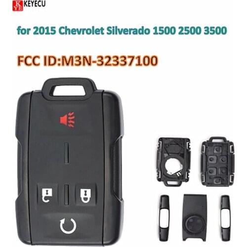 Keyecu New Brand Remote Car Key Shell Case Fob 4 Button for Chevrolet Silverado 1500 2500 3500 2015 year FCC ID:M3N-32337100
