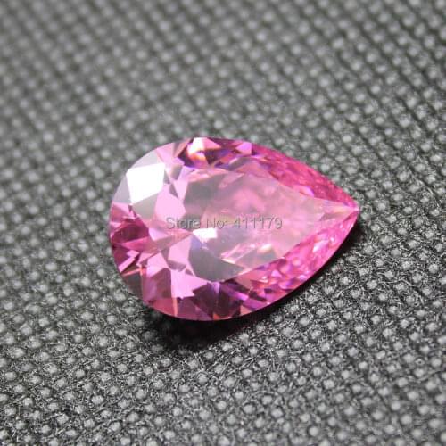 Pink Zirconia pear shape AAAAA faceted created gemstone beads for DIY jewelry making stones water drop shape shining strong fire