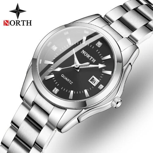 NORTH Womens Watches Top Brand Luxury Waterproof Watch Fashion Ladies Stainless Steel Wristwatch Casual Quartz Clock Reloj Mujer