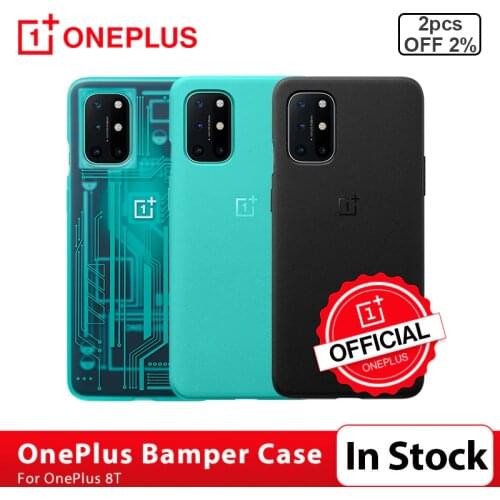 100% Original OnePlus 8T Case Sandstone Karbon Bamper Case Protective Case 3D Tempered Glass Screen Protector For OnePlus 8T 8 T