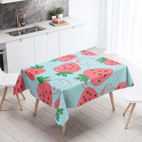 3D Printing Sundry Fruits Pattern Dining Table Cover Track On The Rectangular Table Decor For Kitchen