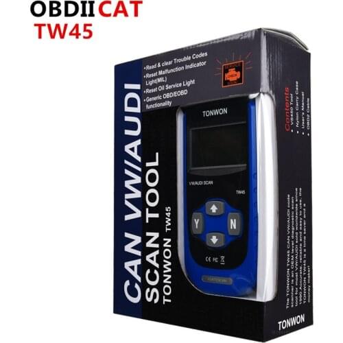 TONWON TW45 obd2 scanner diagnostic tool support all OBDII/EOBD protocols For Most V-W and Au--di Vehicles since 1990