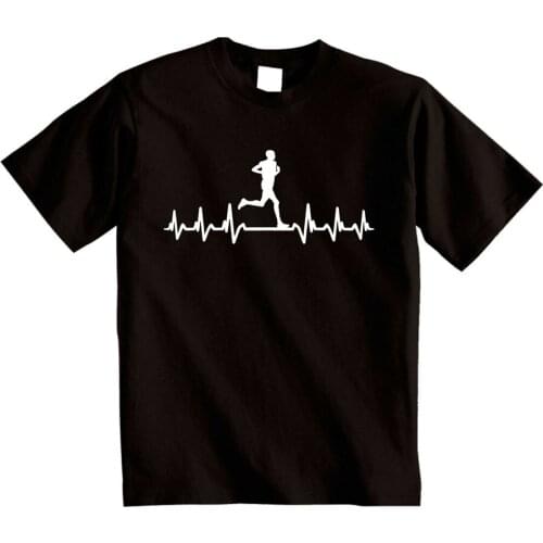 Running T-Shirt ItS In My Heartbeat Runners T-Shirt Novelty Marathon Tee Custom Made Tee Shirt