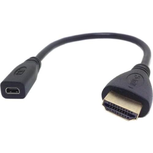 20cm Type D Micro HDMI Socket Female to HDMI Male Adapter Cable for Tablet & Cell Phone