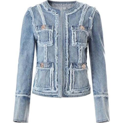 MEIDEPIN Women's Denim Blazers