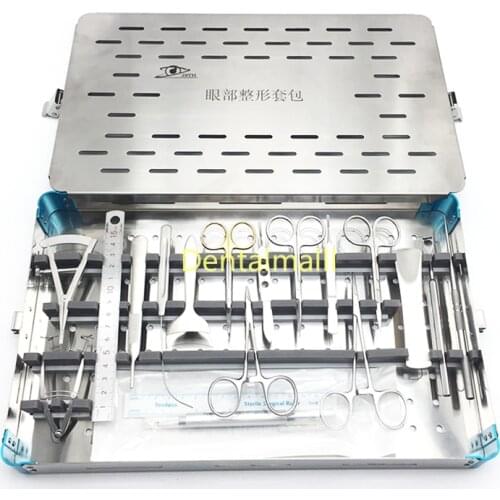 Ophthalmic surgical set Stainless steel Eye cosmetic and plastic instruments