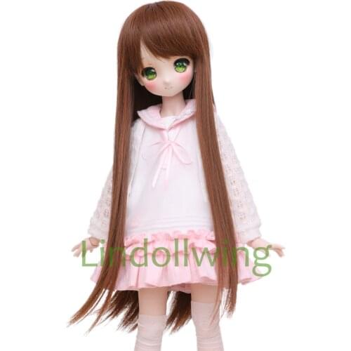 1/3 BJD Wig Pullip Dal DD SD LUT Dollfie Doll Wig High Temperature Hair 8-9 inch Long Wig Brown Hair