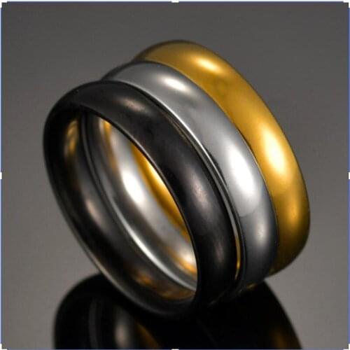 Polished Silver Color Stainless Steel Ring Women Men Smooth Wedding Band Minimalism Simple Stack Rings Female Fashion Jewelry