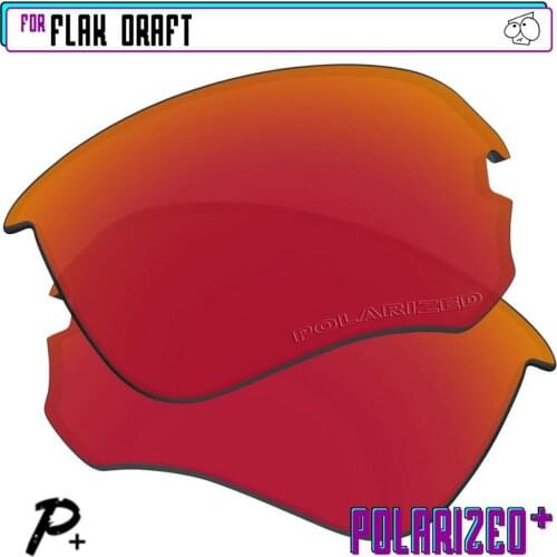 EZReplace Polarized Replacement Lenses for - Oakley Flak Draft Sunglasses - Red P Plus