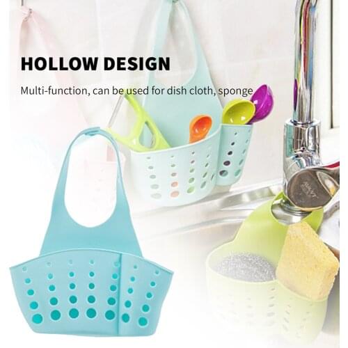 Adjustable Snap Button Type Sink Drain Basket Hanging Drain Basket Dish Cloth Sponge Holder Storage Basket Kitchen Accessories
