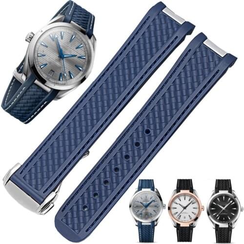 Watch Band For Omega SEAMASTER 300 AT150 DE VILLE SPEEDMASTER Soft Silicone Rubber Watch Strap Watch Accessories Watch Bracelet