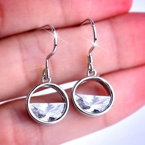 Huitan High-quality Silver Color Dangle Earrings for Women Low-key Versatile Earring Birthday Gift for Teens Statement Jewelry