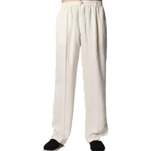 Shanghai Story new sale Mens Chinese Style Clothing tai chi Pants KungFu pants kungfu Trousers taiji clothing Beige