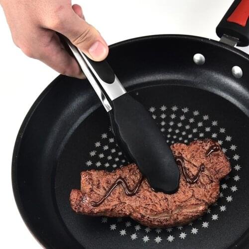 Silicone BBQ Grilling Tong Salad Bread Serving Tong Non-Stick Kitchen Barbecue Grilling Cooking Tong with Joint Lock