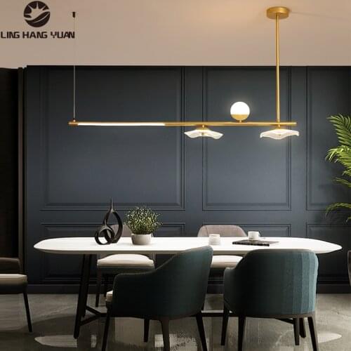 Modern Pendant Lights L120CM Hanging Lamp Led Chandelier Pendant Lamp for Dining room Kitchen Living room Luminaires Black&Gold