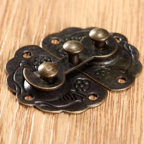 Vintage Case Hasp Jewelry Gift Box Decorative Hasp Latch Furniture Buckle Clasp Lock Box Toggle Latch Buckle 44x34mm