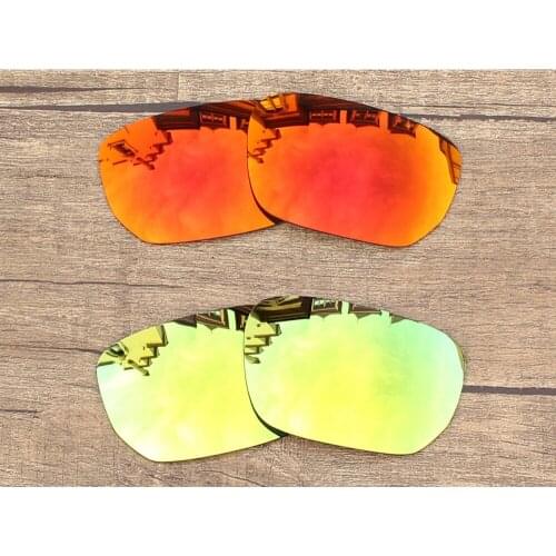 Vonxyz 2 Pairs Ruby Mirror & 24K Mirror Replacement Lenses for-Oakley Style Switch Frame