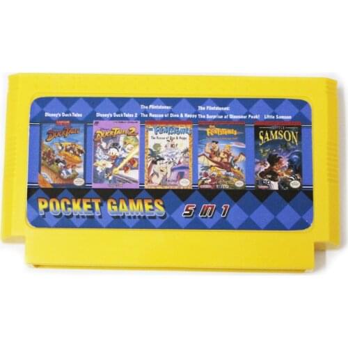 High Quality Game Cartridge 60 Pins 8 Bit Game Card 5 IN 1 Game Collection