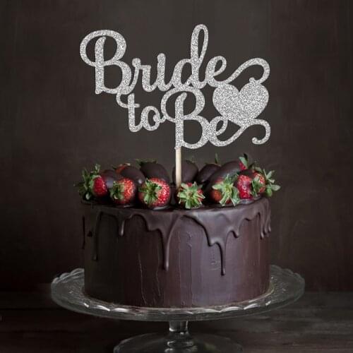 Gold/Silver & Black Glitter Script Bride to Be Wedding Cake Topper Bridal Shower/Anniversary Engagement Party Cake Decorations