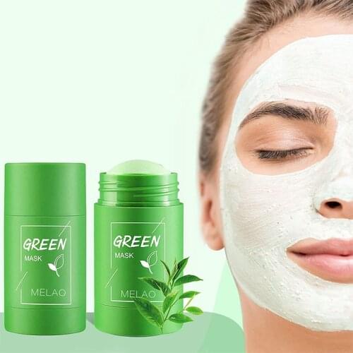 2PC Korea Green Tea MaskStick Green Tea Extract Deep PoreCleansing Moisturizing Skin BrighteningRemovesBlackheads Acne Treatment